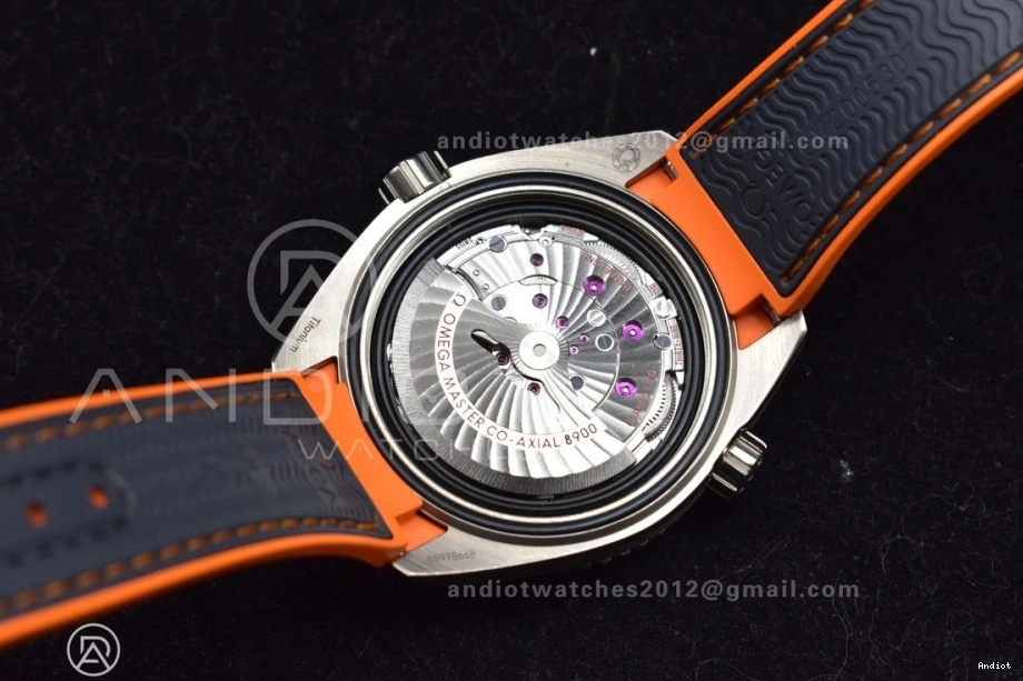 on Planet V2 Ocean Gray Super 1:1 43.5mm Dial VSF Nylon Clone Edition SS Orange Black Strap A8900 Best Bezel 1117